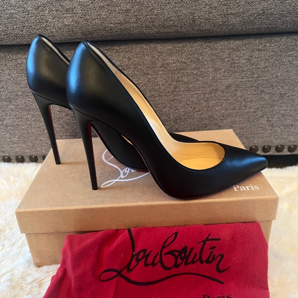 New Christian Louboutin Pigalle Nappa Leather Black Pumps 100mm Size EU 39 - Picture 6 of 8